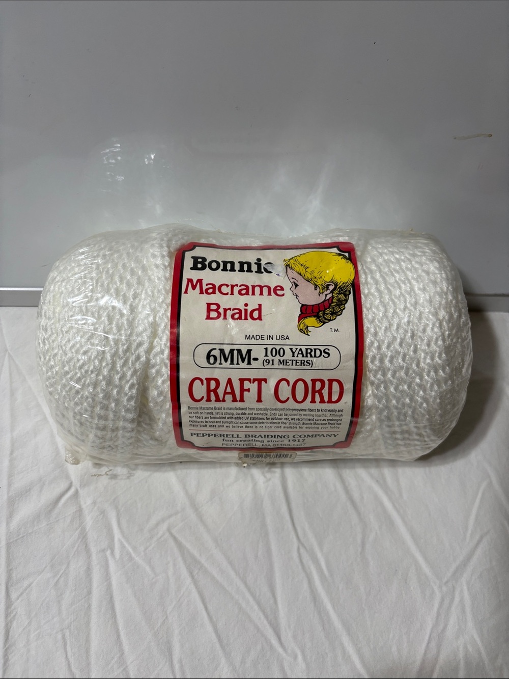 White Macrame Braid 6mm Craft Cord - 100 Yards